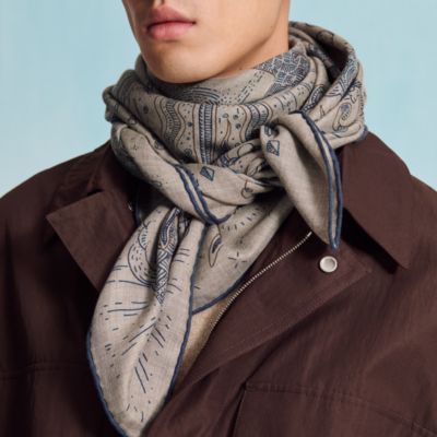 お値下げ❣️ エルメス　スカーフ　メンズ HERMES メンズ スカーフ Faubourg of Dreams scarf 100 直営店